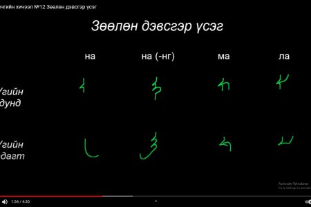 Монгол бичгийн хичээл №12 Зөөлөн дэвсгэр үсэг