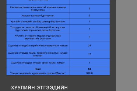 Хуулийн этгээдийн улсын бүртгэлийн 2024 оны 8-р сарын мэдээ