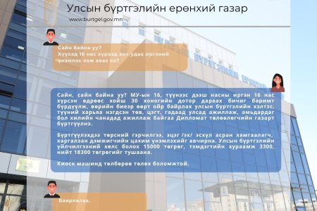 Хүүхэд 16 нас хүрээд анх удаа иргэний үнэмлэх яаж авах вэ?