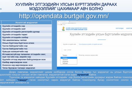 Хуулийн этгээдийн дараах мэдээллийг цахимаар авч болно.