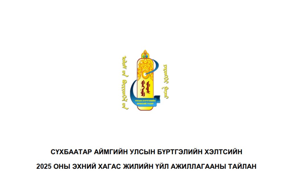 2025 оны хагас жилийн хэлтсийн үйл ажиллагааны тайлан