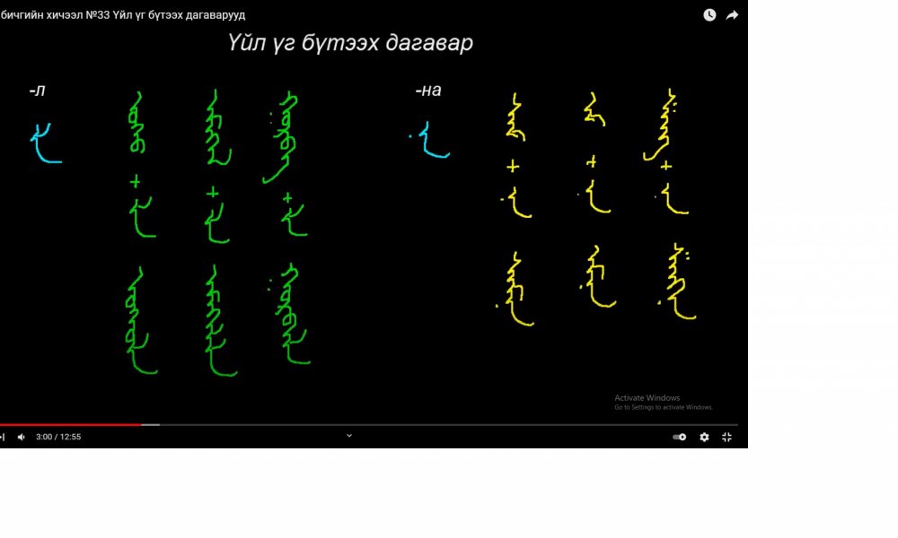 Монгол бичгийн хичээл №33 Үйл үг бүтээх дагаварууд