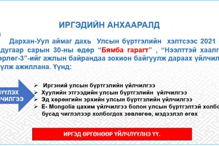 ИРГЭДИЙН АНХААРАЛД