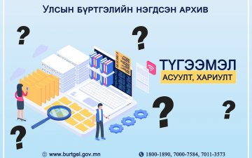 ТҮГЭЭМЭЛ АСУУЛТ, ХАРИУЛТ: УБЕГ-ын Улсын бүртгэлийн нэгдсэн архив