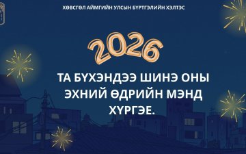 ТА БҮХЭНДЭЭ АЙЛЧЛАН ИРЖ БУЙ ШИНЭ ОНЫ БАЯРЫН МЭНД ХҮРГЭЕ.