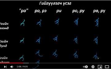 Монгол бичгийн хичээл №6 Гийгүүлэгч үсэг – “ра, са, ша”