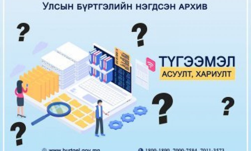 ТҮГЭЭМЭЛ АСУУЛТ, ХАРИУЛТ: УБЕГ-ын Улсын бүртгэлийн нэгдсэн архив