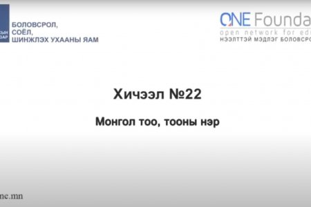 Монгол бичгийн хичээл №22 Монгол тоо, тооны нэр