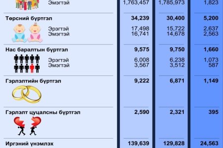 Улсын бүртгэлийн байгууллагын 2024 оны 06-р сарын тоон мэдээ
