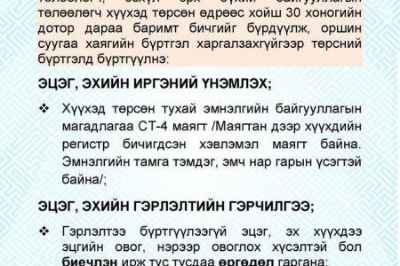 ИРГЭН ТА УЛСЫН БҮРТГЭЛД БҮРТГҮҮЛЭХДЭЭ