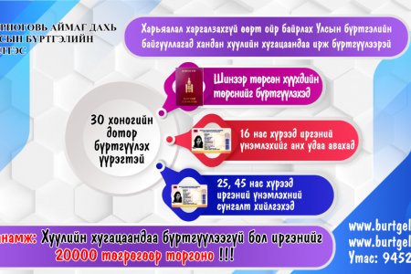 Хуулийн хугацаандаа ирж бүртгүүлээрэй 