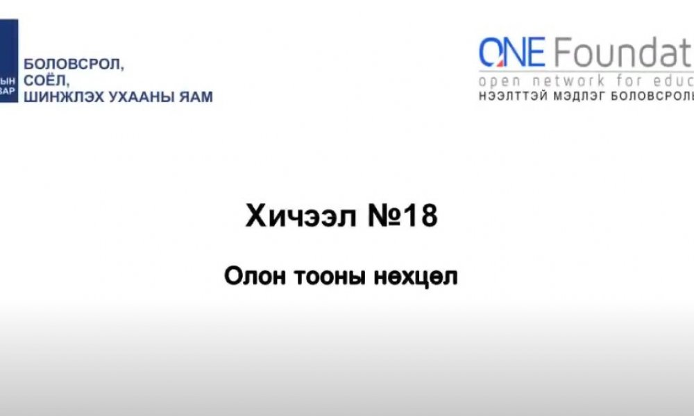 Монгол бичгийн хичээл №18 Олон тооны нөхцөл