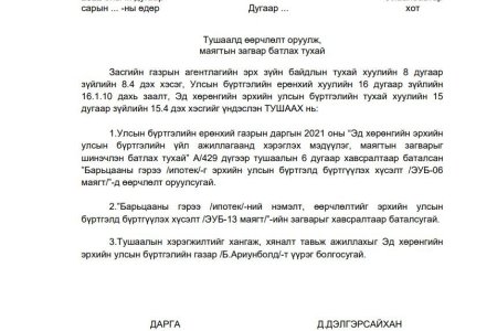ЭУБ-06, 13 маягтын загварт санал авах тухай
