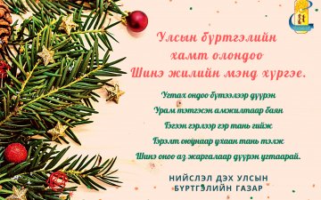 Шинэ жилийн мэнд хүргэе.