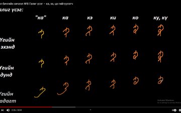 Монгол бичгийн хичээл №8 Галиг үсэг – ка, за, ца гийгүүлэгч