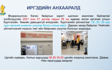 ИРГЭДИЙН АНХААРАЛД 