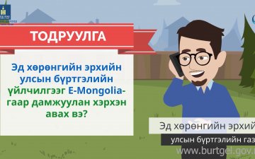 Эд хөрөнгийн эрхийн улсын бүртгэлийн үйлчилгээг E-Mongolia-гаар дамжуулан хэрхэн авах вэ?