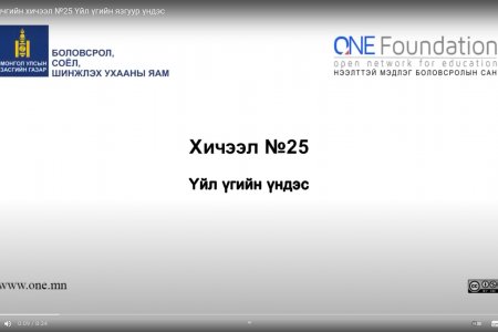 Монгол бичгийн хичээл №25 Үйл үгийн язгуур үндэс