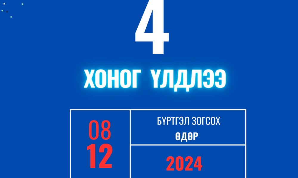 Шилжилт хөдөлгөөн 2024 оны 08 дугаар сарын 12-ны өдрөөс эхлэн зогсоно. 