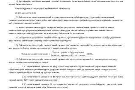 ЗГ-ын 2025.01.29-ний 43.3 тогтоолын Байгууллагын үйл ажиллагаа, үр дүнг үнэлж дүгнэх журам