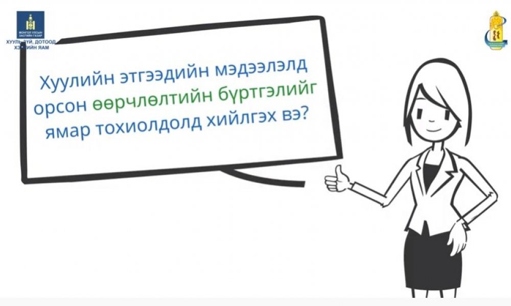 Хуулийн этгээдийн мэдээлэлд орсон өөрчлөлтийн бүртгэлийг ямар тохиолдолд хийлгэх вэ?