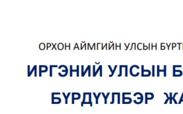Иргэний улсын бүртгэлийн үйлчилгээний төрөл, бүрдүүлбэр, дансны мэдээлэл