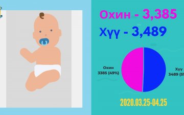 2020 оны 4-р сарын тоон мэдээ. Төрсний бүртгэл