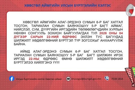 ИРГЭДИЙН АНХААРАЛД