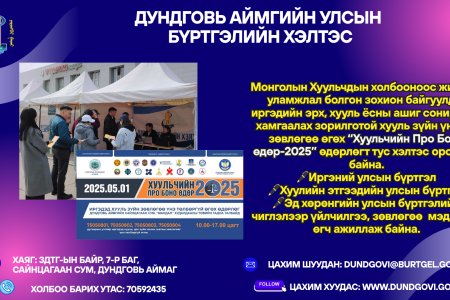 ХУУЛЬЧИЙН ПРО БОНО-2025 ӨДӨРЛӨГТ улсын бүртгэлийн чиглэлээр үйлчилгээ, зөвлөгөө  мэдээлэл өгч ажиллалаа.