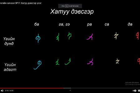 Монгол бичгийн хичээл №11 Хатуу дэвсгэр үсэг