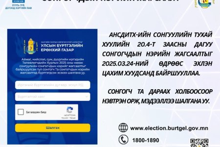 Сонгогчдын нэрийн жагсаалтыг байршуулав