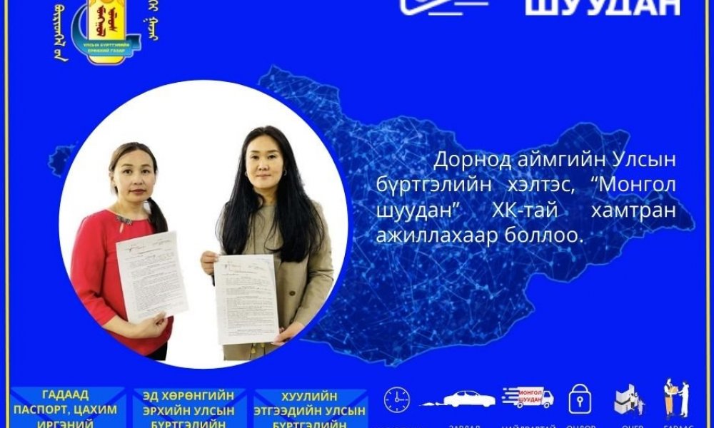 ✅Иргэн та хэвлэгдсэн иргэний цахим үнэмлэх, гадаад паспорт, эд хөрөнгө, хуулийн этгээдийн гэрээ, гэрчилгээ, лавлагаа зэргийг хаягийн дагуу баталгаат шуудангаар хүргүүлэн авах боломжтой боллоо