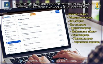 Иргэний шилжилт хөдөлгөөний /9 төрөл/ бүртгэлийг цахимаар бүртгэх үйлчилгээ