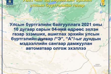 Газар Эзэмших, ашиглах эрхийн улсын бүртгэлийн дугаар /“Э”, “А”/-ыг дундын мэдээллийн сангаар дамжуулан автоматаар олгож эхэллээ