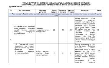 Нийгмийн батлагааг хангах эхний хагас жилийн төлөвлөгөөний хэрэгжилт 2024
