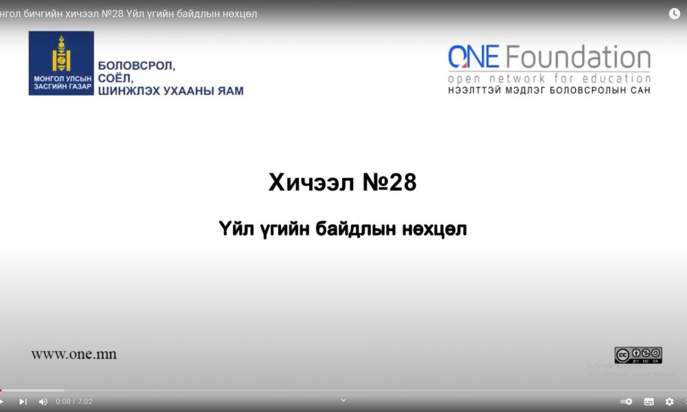 Монгол бичгийн хичээл №28 Үйл үгийн байдлын нөхцөл