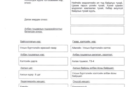 Албан тушаалын тодорхойлолт /ИУБ тасгийн дарга/