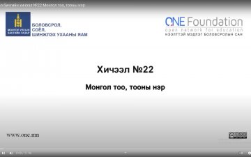 Монгол бичгийн хичээл №22 Монгол тоо, тооны нэр
