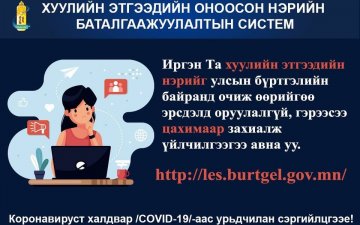 ХУУЛИЙН ЭТГЭЭДИЙН ОНООСОН НЭРИЙН БАТАЛГААЖИЛТЫН СИСТЕМ