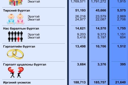 Улсын бүртгэлийн байгууллагын 2024 оны 09-р сарын тоон мэдээ