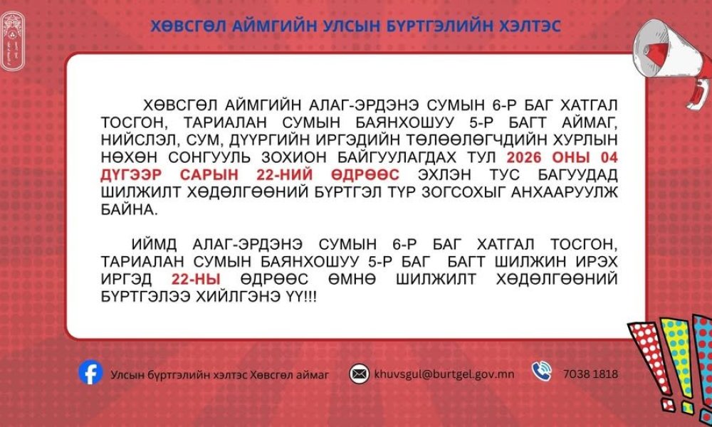 ИРГЭДИЙН АНХААРАЛД