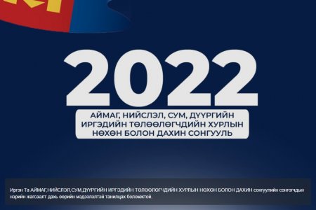 Аймаг, нийслэл, сум, дүүргийн иргэдийн Төлөөлөгчдийн Хурлын 2022 оны нөхөн сонгууль