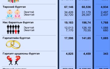 Улсын бүртгэлийн байгууллагын 2024 оны 12-р сарын тоон мэдээ
