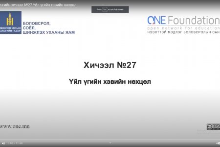 Монгол бичгийн хичээл №27 Үйл үгийн хэвийн нөхцөл