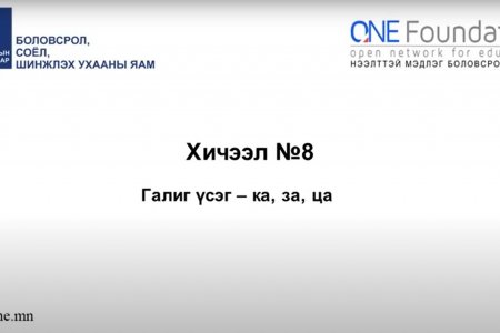 Монгол бичгийн хичээл №8 Галиг үсэг – ка, за, ца гийгүүлэгч