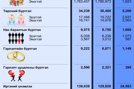 Улсын бүртгэлийн байгууллагын 2024 оны 07-р сарын тоон мэдээ