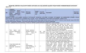 Дундговь аймгийн УБХ-ийн 2025 ОНЫ ЖИЛИЙН ЭЦСИЙН ГҮЙЦЭТГЭЛИЙН ТӨЛӨВЛӨГӨӨНИЙ ХЭРЭГЖИЛТ