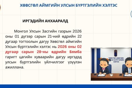 ИРГЭДИЙН АНХААРАЛД
