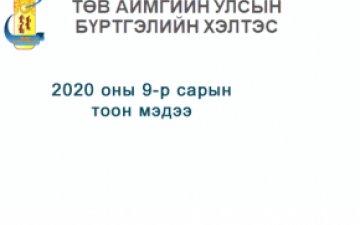 2020 оны 9-р сарын өргөдөл, гомдлын тоон мэдээ.