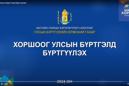 Хоршоог улсын бүртгэлд бүртгүүлэх